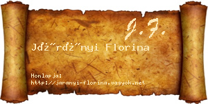 Járányi Florina névjegykártya